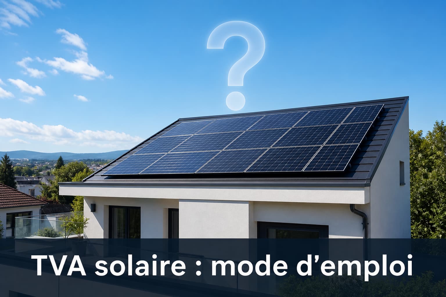 Toit résidentiel avec panneaux solaires et un point d
